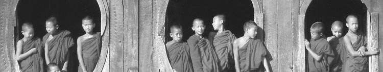 Novice monks smile for the camera.