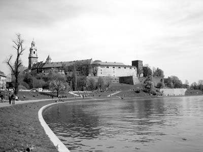 Approach to Wawel Castle from the river.