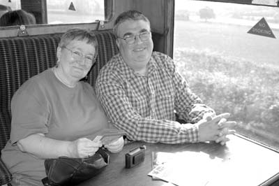 Erica and Jim Freeman on the Watercress Line.