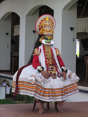 Kathakali dancer in Fort Cochin.