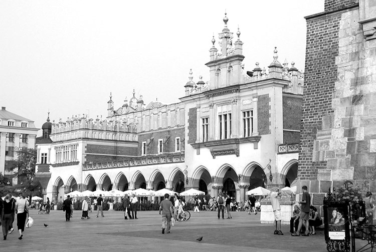 Kraków’s main square is pleasant day or night. Photo: Cameron Hewitt