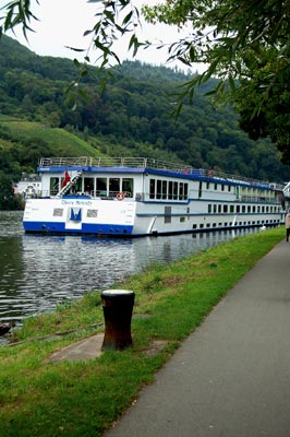 M/S River Melody docked in Kues, Germany, on the Mosel.