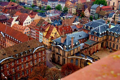 A view looking east from Strasbourg’s Cathedral of Our Lady. (I’m not even halfway up, at this point!)