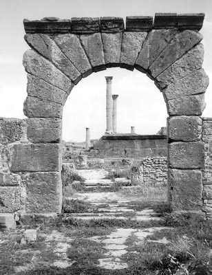 Looking toward the Temple of Juno in Dougga.