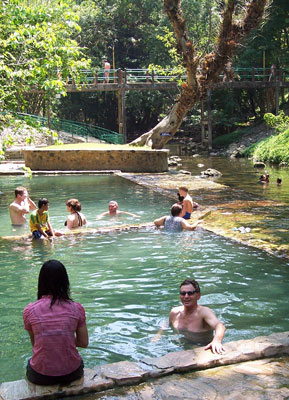 Randy enjoying the mineral pools at Hinbad Hot Springs.