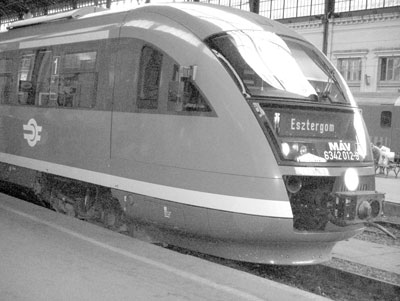 Hungarian Railroads’ 37-mph Desiro trains from Siemens provide local services from Budapest’s Nyugati Station.