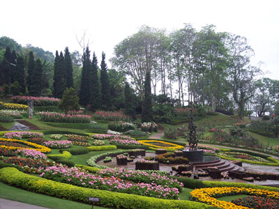 The inspiring Mae Fah Luang Garden at the Doi Tung Development Project in the mountains near Chiang Rai.