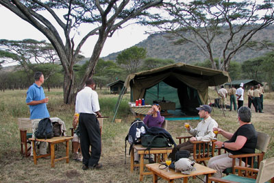 Our mobile tented camp in the Serengeti.