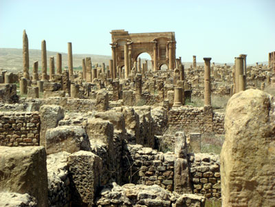 Roman ruins at Timgad.