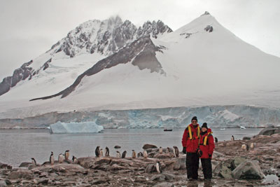 Wanda and Ray Bahde at Dorian Bay, Antarctica.