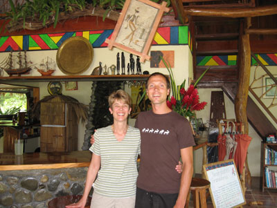 Inga Aksamit and guide, Shasta, at the Rafiki Safari Lodge.
