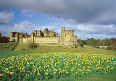 Alnwick Castle looks far less foreboding in springtime sunshine. Photo courtesy of Alnwick Castle & Garden 