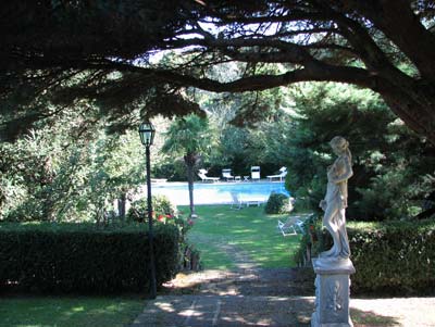 The beautiful grounds and pool at Villa Clementina.