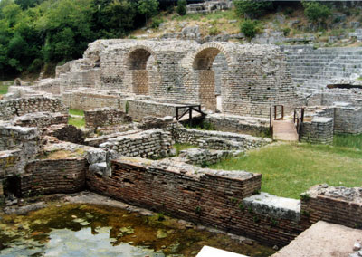 Theater, with Roman baths in the foreground — Butrint.