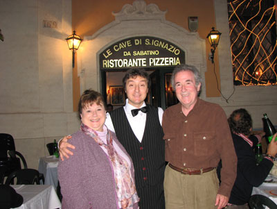 Elissa and Richard Finerman with their favorite waiter, Antonio.