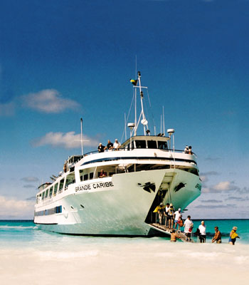 The Grande Caribe lowers her patented bow ramp. Photos courtesy of ACCL.