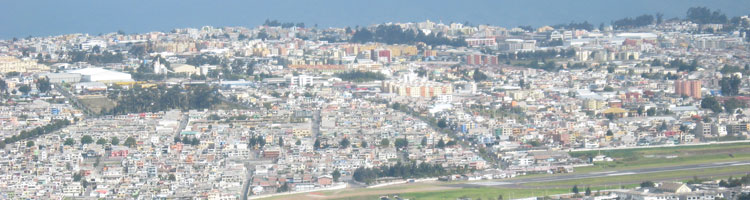 Dense barrios surround Quito’s international airport.