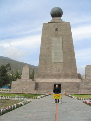 The monument La Mitad del Mundo, if slightly off “center,” marks the equator. 