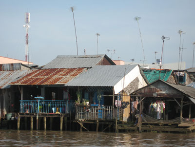 Riverside dwellings.