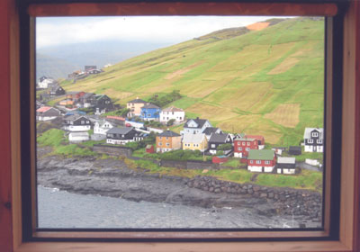 The view of the village of Kvivik from our bedroom window. Photos: Skurdenis