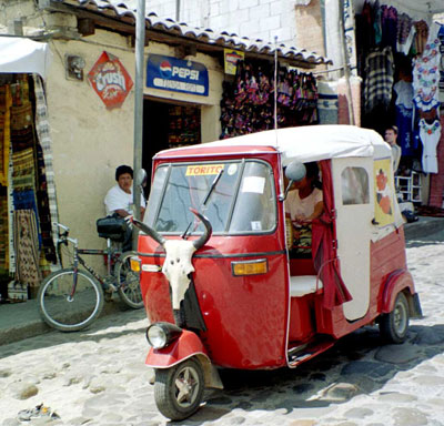 Local tuk-tuk transportation in Chichicastenango. Photo: Wolf