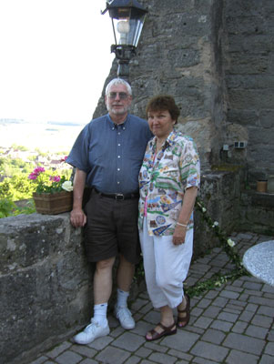 John and Kate in the courtyard of Burg Colmberg.