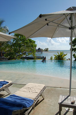 Ahhhh, a serene setting at the Tikehau Pearl Beach Resort.