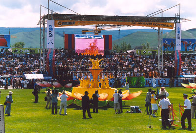 The opening ceremonies of the Naadam Festival in Ulaanbaatar.