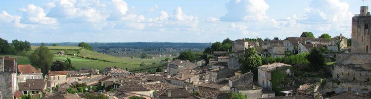 View of the medieval town of St. Émilion, a UNESCO World Heritage Site.