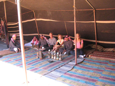 Time for a tea break in the desert of Wadi Rum.