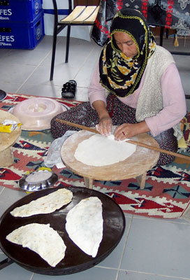 Turkish flatbread is made fresh daily in Songali village.