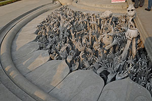 The entrance of Wat Rong Khun, also known as the White Temple