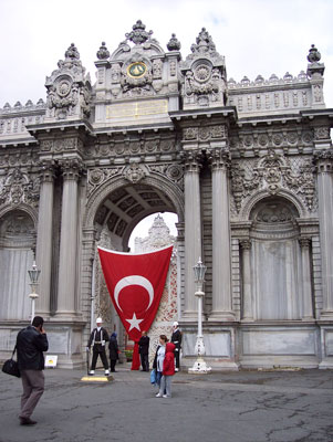 The entrance to ornate Dolmabahçe Palace. Photo: Keck
