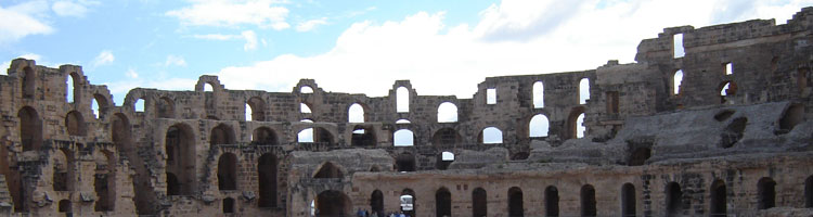 The huge, ancient Roman amphitheater in El-Djem.