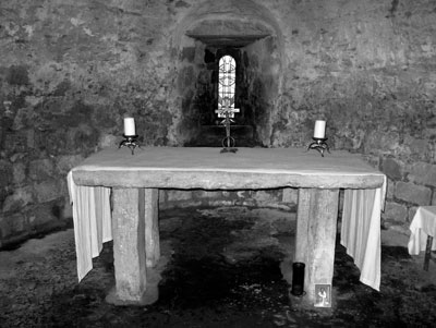 Stone altar in the crypt at St. Mary’s in Lastingham.