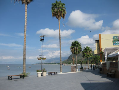 A cool breeze, new palm trees and an expanded boardwalk make Chapala very inviting.