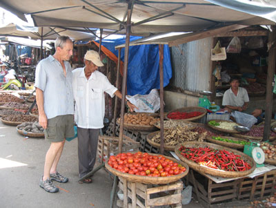 Steve and Ben at the market in Nha Trang.