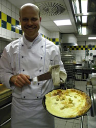 Chef Paulus preparing trhanec. 