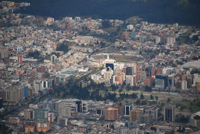 Quito as seen from close to the top of Pichincha Volcano.