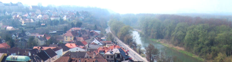 View of Melk and the Danube River from the town’s high-perched abbey.