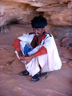 This guard seved as our impromptu guide for a visit to rock paintings dating back to 3000 BC.