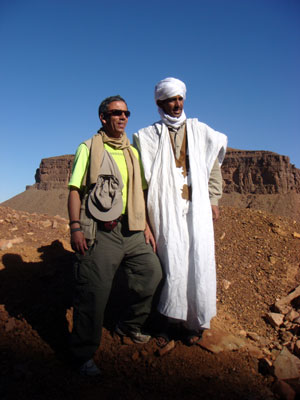 Lecturer Mohamed Halouani with local guide Moctar Cheikh.