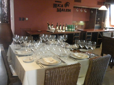 Our dining table at Ruca Malen Winery.