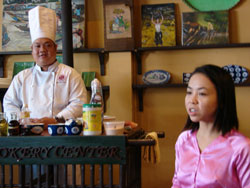 Chef Bao of the Vietnam Cookery Center, with interpreter. 