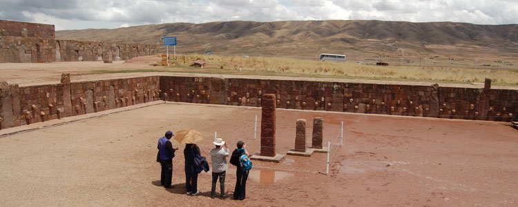 The Sunken Courtyard of the Kalasasaya complex at Tiwanaku.