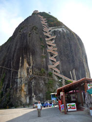 Richard Walker near the steps up El Peñón in Guatapé, Antioquia, Colombia.