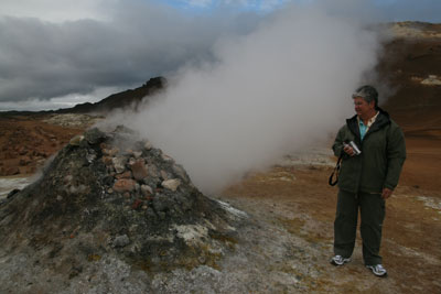 Betty at Hverfell geothermal area.