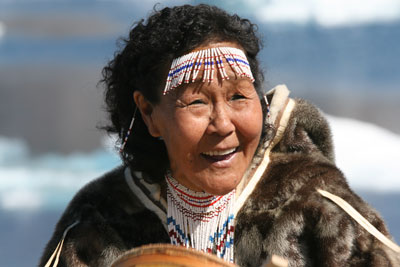 A woman performed a dance in native costume as part of our tour in Greenland, a day-trip taken toward the end of our visit to the Faroe Islands. Photo by Bill Reed