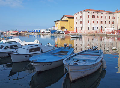 Boats in the harbor.