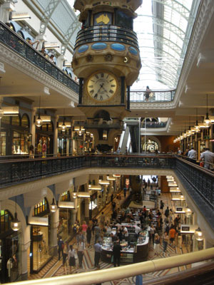 Inside the Queen Victoria Building shopping center.